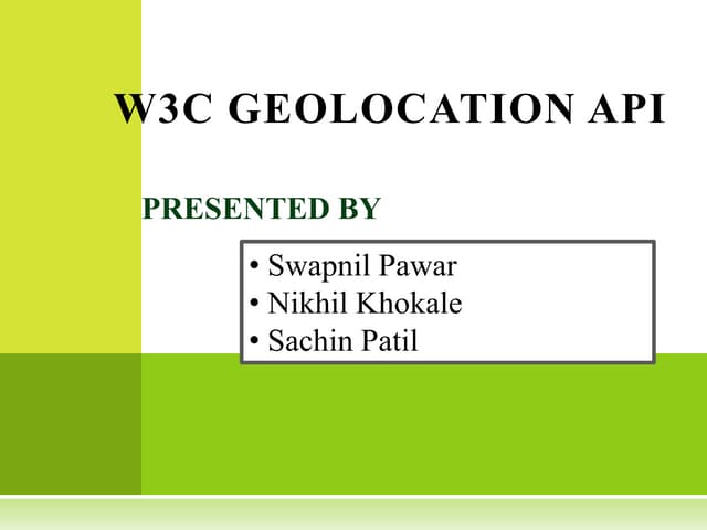 W3 c geolocation api