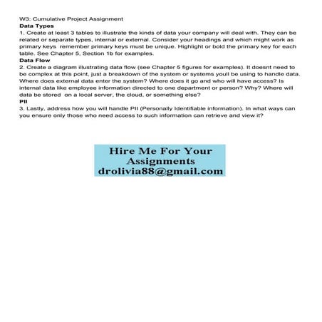 W3 Cumulative Project Assignment Data Types 1 Create at le.pdf