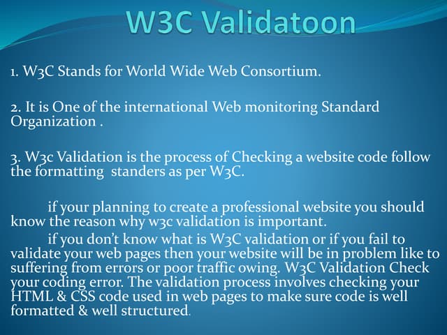 W3 c validation