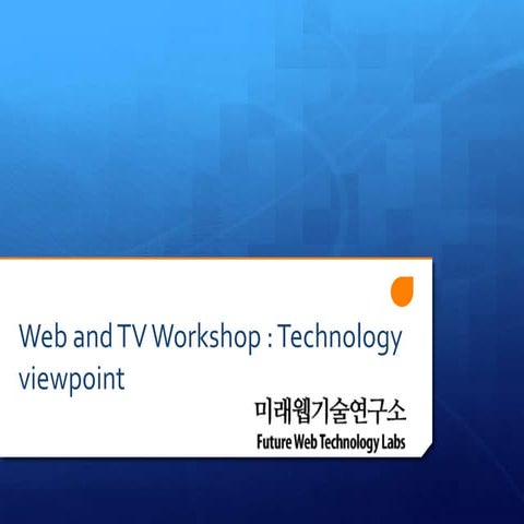 Web and TV Workshp : Technology viewpoint