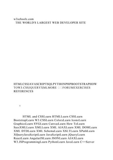 w3schools.com  THE WORLDS LARGEST WEB DEVELOPER SITE 