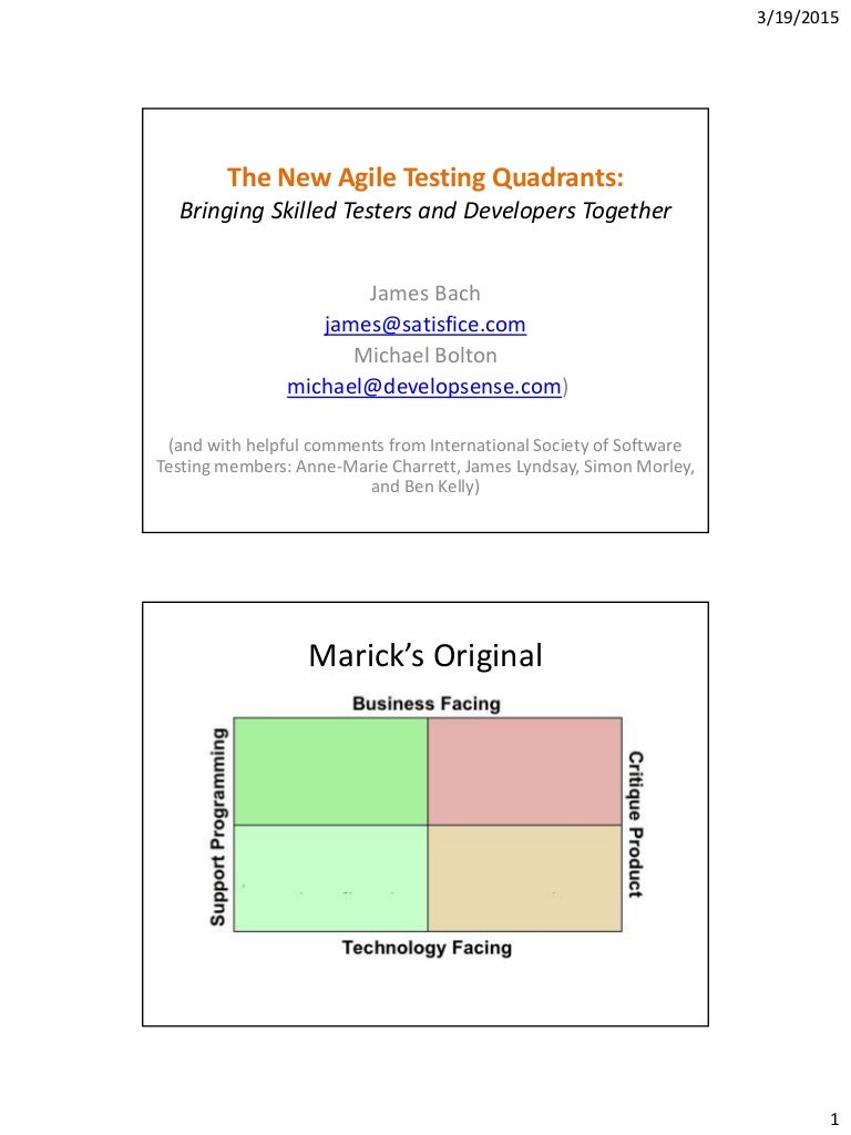 The New Agile Testing Quadrants Bringing Skilled Testers and Develop…