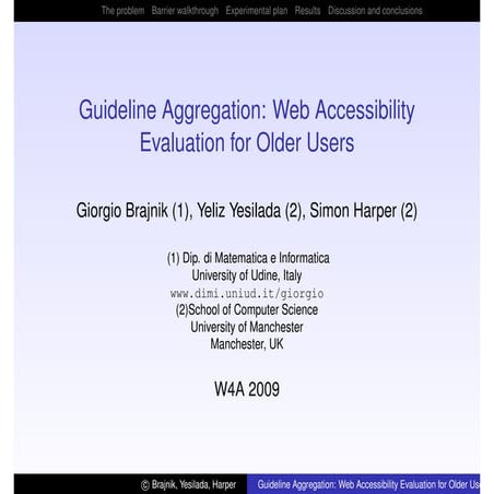 Guideline Aggregation: Web Accessibility
