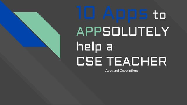 10 Apps to Appsolutely help in CSE