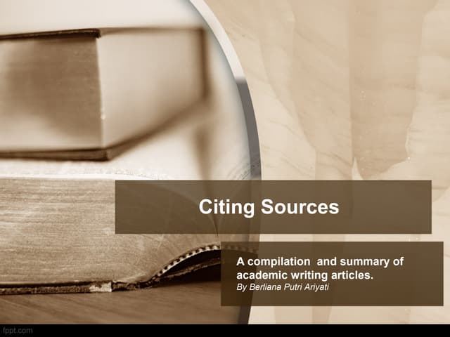 Overview of Citing Sources