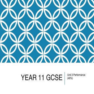 Y11 Unit 3 Performance Exploration