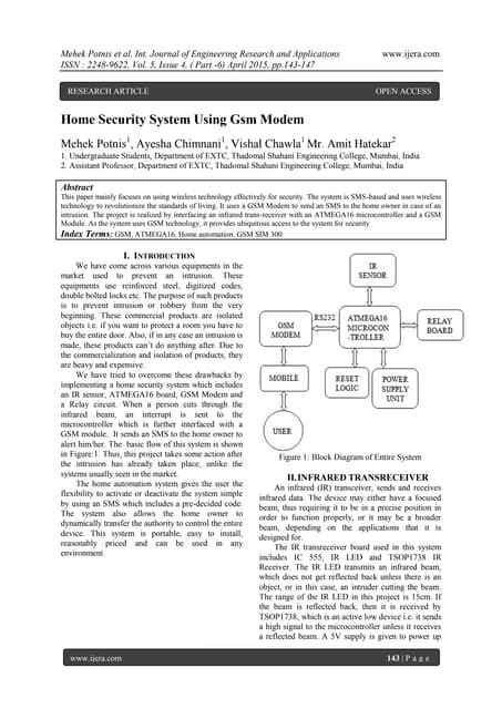 Home Security System Using Gsm Modem