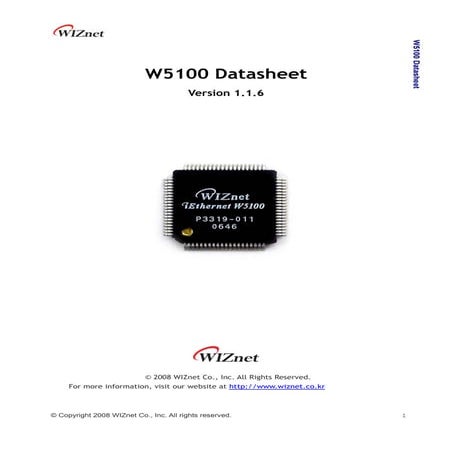 W5100 datasheet v1_1_6 Ethernet Datasheet 
