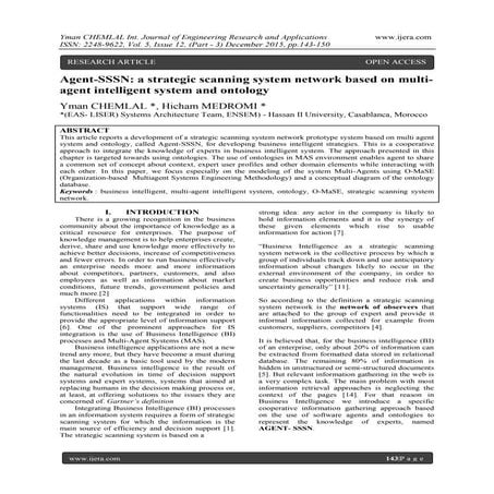 Agent-SSSN: a strategic scanning system network based on multiagent intellige...