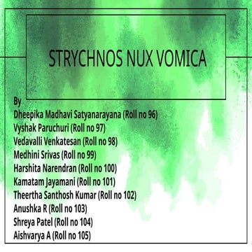 Strychnos nuxvomical | PPTX