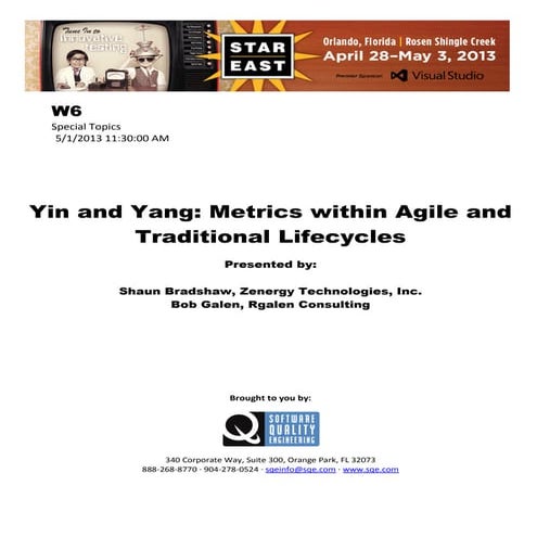 Yin and Yang: Metrics within Agile and Traditional Lifecycles