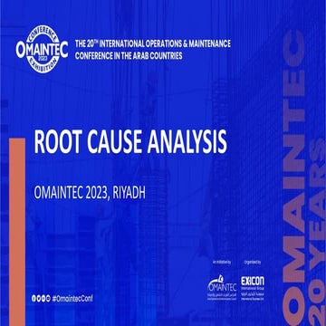 Root Cause Analysis - Omaintec 2023, Riyadh