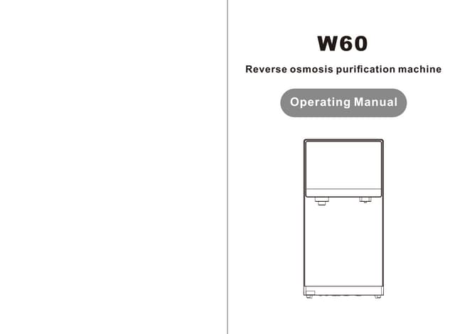 W60 user manual - Sparkling cooling water dispenser