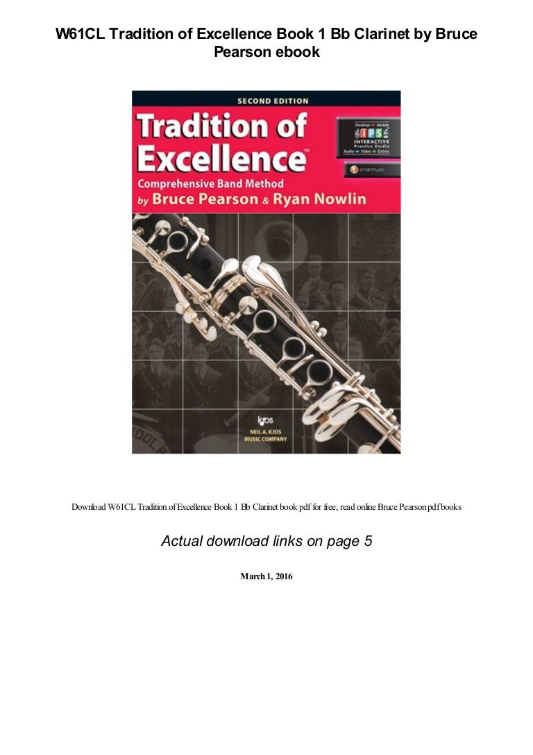 W61CL Tradition of Excellence Book 1 Bb by Bruce Pearson p…
