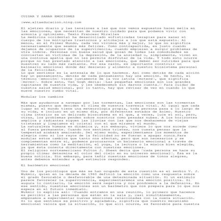 Cuidar y sanar emociones