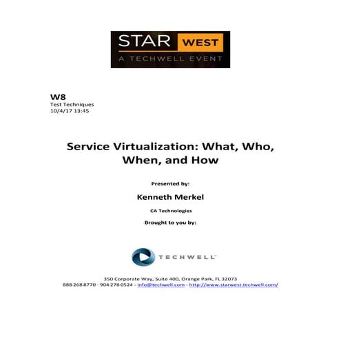 Service Virtualization: What, Who, When, and How