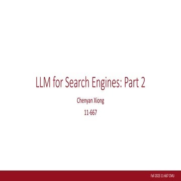 LLM for Search Engines: Part 2,Pretrain retrieval representations