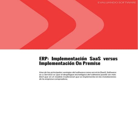 ERP: Implementación SaaS versus Implementación On Premise