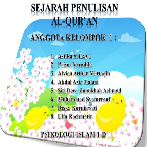 PP PSI1D Sejarah penulisan alquran