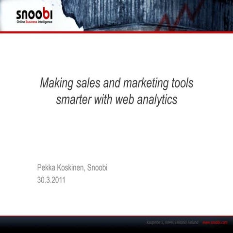 Making sales and marketing tools smarter with web analytics