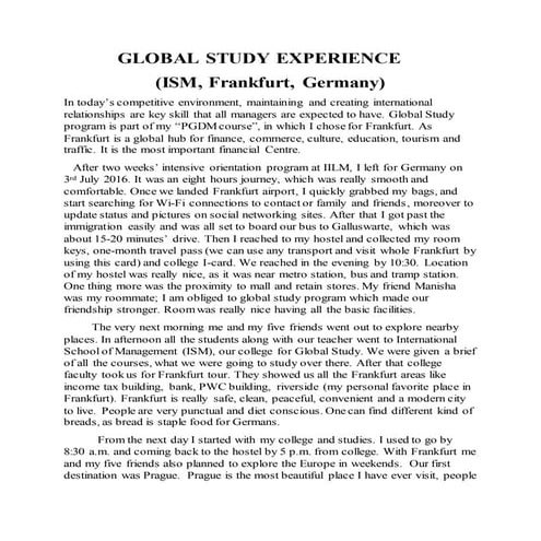 Global Study Experience