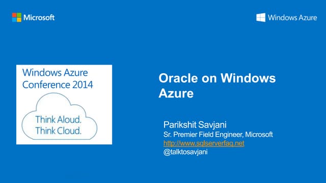 Oracle on Azure at Windows Azure Conference 2014