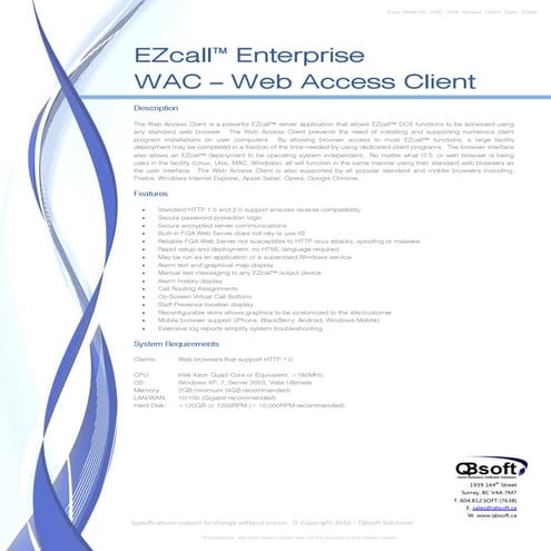 Wac web access_client_spec_sheet