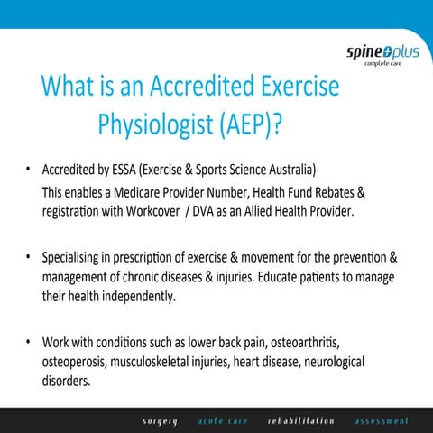 Progressive rehabilitation for low back pain