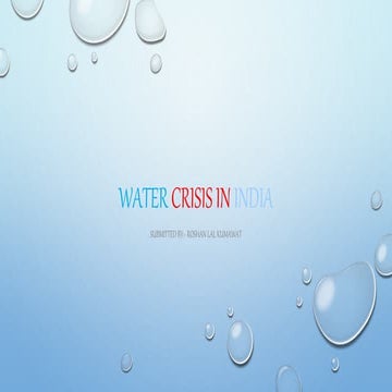 Water crisis in india