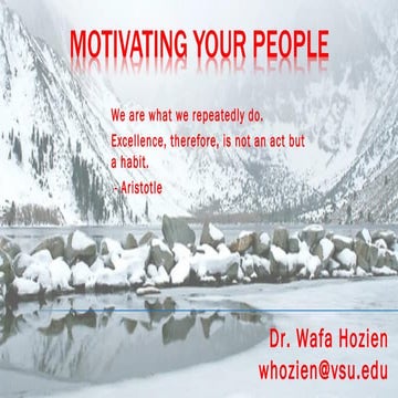 Wafa hozien Motivating Your People