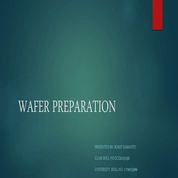 Wafer preparation
