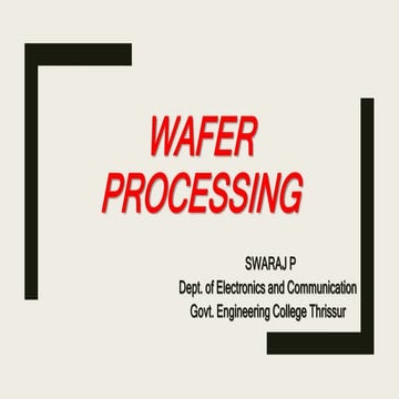 Wafer processing