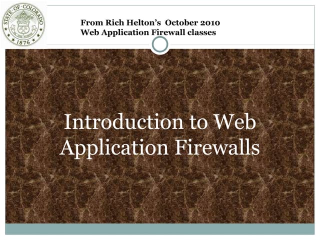 Web Application Firewall intro