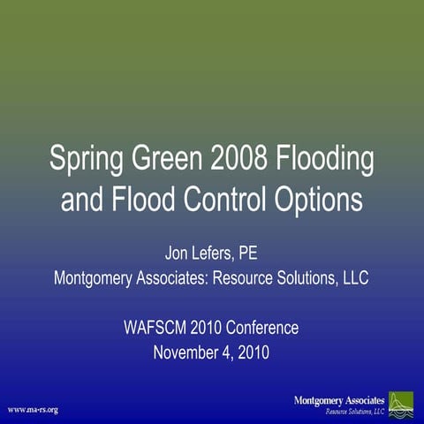 Spring Green 2008 Flooding and Flood Control Options