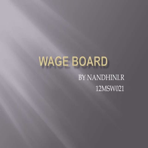 Wage board