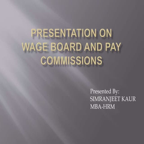 Wageboard & pay comission