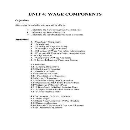 Wage components