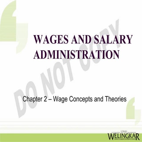 Wages: Concepts and Theories
