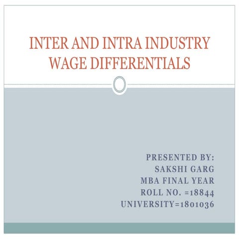 Wage differentials (compensating differentials) | PPTX