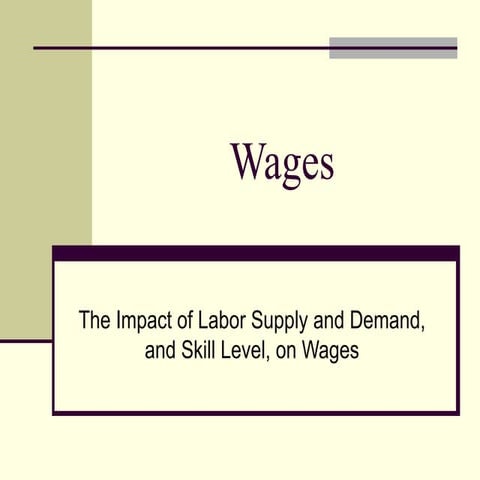 Wages and Skill Level