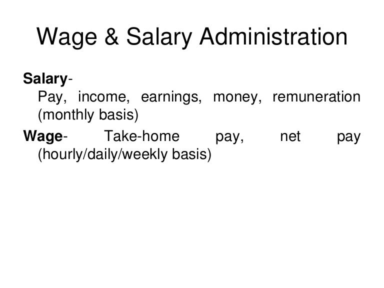Wage & salary administration