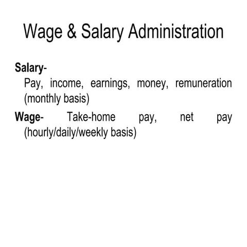 Wage & salary administration