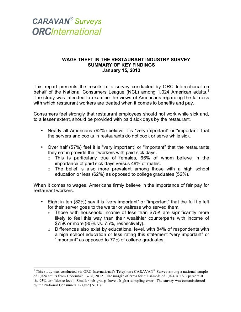 ncl report wage theft in the restaurant industry