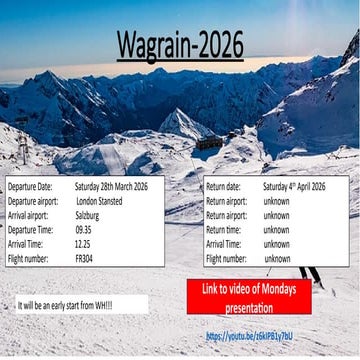 West Hatch Ski Trip - Wagrain 2026 - Induction Meeting 2