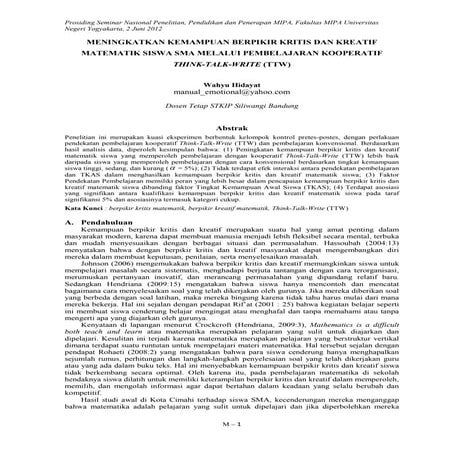 Wahyu hidayat makalah seminar (kritis & kreatif) - wahyu hidayat