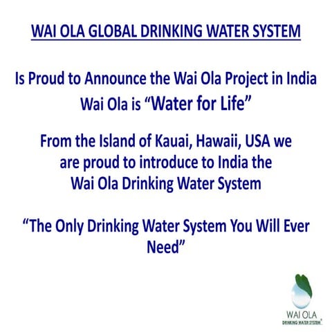 Wai ola official presentation