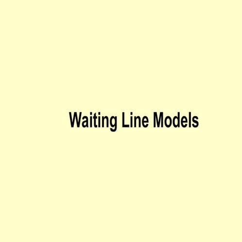 queuing theory/ waiting line theory | PPTX