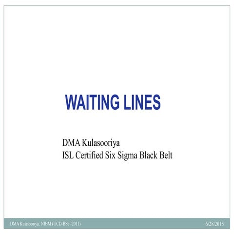 Waiting line system | PDF