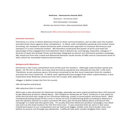 Waitrose – Christmas 2014 