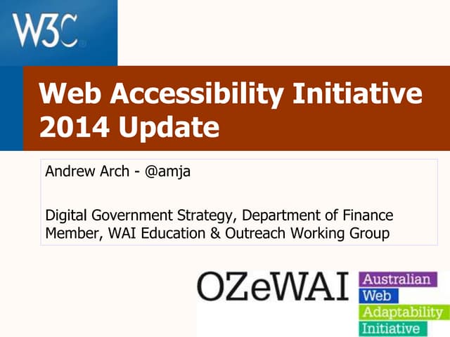WAI update at OZeWAI 2014